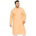 VASTRAMAY Men Plus Size Linen Cotton Kurta