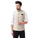 VASTRAMAY Mens Silk Blend Nehru Jackets