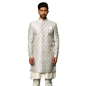 VASTRAMAY Mens Silk Blend Sherwani for I