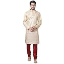 VASTRAMAY Men Soft Cotton Kurta with Buttoned
