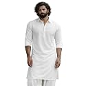 VASTRAMAY Men Solid Cotton Pathani Kurta with