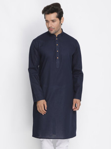 vastramay men solid straight kurta