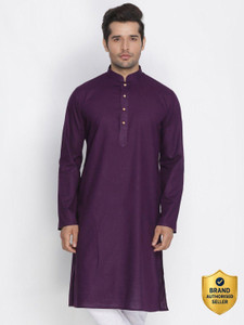 vastramay men solid straight kurta