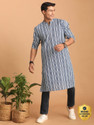 VASTRAMAY Men Striped Straight Kurta