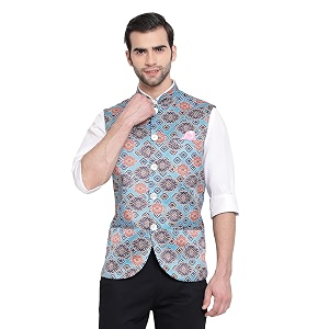 VASTRAMAY Mens Silk Blend Nehru Jacket -