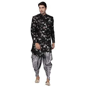 VASTRAMAY mens VASTRAMAY Mens Black Silk Blend