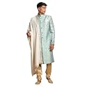 VASTRAMAY mens Vastramay Men39s Aqua And Gold