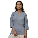 VASTRAMAY Women39s Cotton Linen Yoga Kurta with