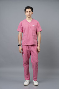 vastramedwear medical scrub suit for men shirt hospital scrub pink l