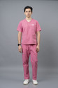 VastraMedwear Medical Scrub Suit for Men Shirt Hospital Scrub (Pink XL)