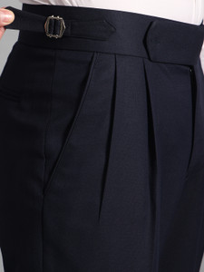 VASTRANU Regular Fit Men Dark Blue Trousers