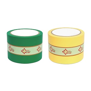 vastu vardan combo of green and yellow tape  3 inch 72mm approx  lenth- 20 meter approx  pack of 2  vastu tape remedy  toilet correction  tape remedy 
