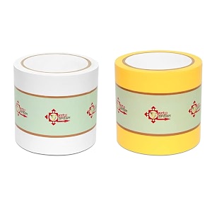 vastu vardan combo of yellow and white tape  4 inch 96mm approx  length- 20 meter approx  toilet vastu remedy  pack of 2