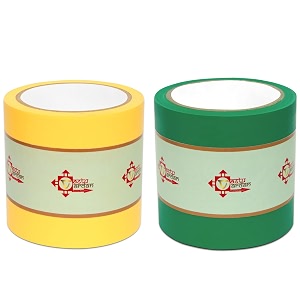 vastu vardan yellow and green vastu correction tape combo  4 inch 96mm approx  length- 20 meter approx  toilet vastu remedy  pack of 2