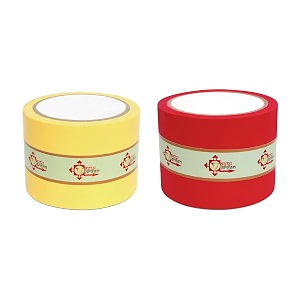 vastu vardan yellow and red vastu correction tape  3 inch 72mm approx  length- 20 meter approx  toilet vastu remedy  pack of 2