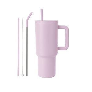 vasukie 1200 ml stainless steel tumbler with handle and lid2 straw  100 leakproof travel mug water cup for gym office amp outdoor use thistle