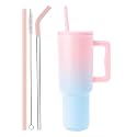 Vasukie 1200 ML Stainless Steel Tumbler with Handle and Lid,2 Straw | 100% Leakproof Travel Mug Water Cup for Gym, Office & Outdoor Use (Cotton Candy)