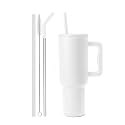 Vasukie 1200 ML Stainless Steel Tumbler with Handle and Lid,2 Straw | 100% Leakproof Travel Mug Water Cup for Gym, Office &amp; Outdoor Use (White)