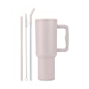 Vasukie 1200 ML Stainless Steel Tumbler with Handle and Lid,2 Straw | 100% Leakproof Travel Mug Water Cup for Gym, Office &amp; Outdoor Use (Oatmeal)