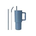 Vasukie 1200 ML Stainless Steel Tumbler with Handle and Lid,2 Straw | 100% Leakproof Travel Mug Water Cup for Gym, Office &amp; Outdoor Use (Denim Blue)