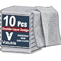 Vasukie Multipurpose Non-Scratch Stainless Steel Wire Dishwashing Rags | Scrubber Dishcloth Dishes Sinks Counters | Easy Rinsing | Machine Washable | Durable &amp; Reusable | Wet &amp; Dry Use | Combo of 10