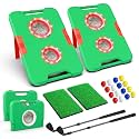 VATOS 2PCS Backyard Golf Game Cornhole Set, Light up Battle Golf Game