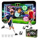 VATOS Electronic Real-Time Scoring Soccer Toy Game Set for Kids with 2 Soft Balls, Indoor Outdoor LED Color Light Display Score Target Birthday Gifts for 3 4 5 6 7 8 9 10+ Years Old Boys Girls