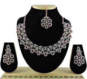 vatsalya creation alloy gold-plated black jewel set pack of 1