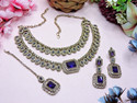 VATSALYA creation Alloy Gold-plated Blue Jewellery Set