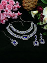 VATSALYA creation Alloy Gold-plated Blue Jewellery Set