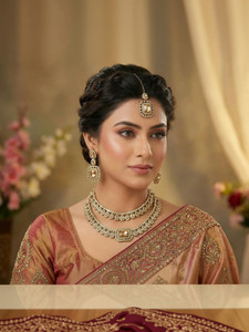 vatsalya creation alloy gold-plated gold jewellery set
