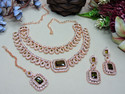 VATSALYA creation Alloy Gold-plated Green Jewellery Set