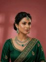 VATSALYA creation Alloy Gold-plated Green, Gold Jewellery Set