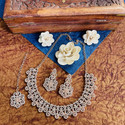VATSALYA creation Alloy Gold-plated Grey Jewellery Set