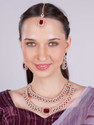VATSALYA creation Alloy Gold-plated Maroon Jewellery Set