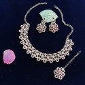 VATSALYA creation Alloy Gold-plated Maroon Jewellery Set