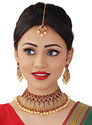 VATSALYA creation Alloy Gold-plated Maroon Jewellery Set