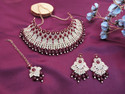 VATSALYA creation Alloy Gold-plated Maroon Jewellery Set