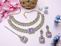 VATSALYA creation Alloy Gold-plated Purple, Silver Jewellery Set