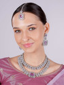 VATSALYA creation Alloy Gold-plated Purple Jewellery Set