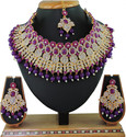 VATSALYA creation Alloy Gold-plated Purple Jewellery Set