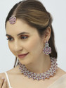 VATSALYA creation Alloy Gold-plated Purple Jewellery Set