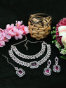VATSALYA creation Alloy Gold-plated Purple Jewellery Set