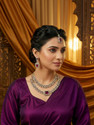 VATSALYA creation Alloy Gold-plated Purple, White Jewellery Set