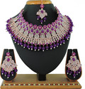 VATSALYA creation Alloy Gold-plated Purple Jewellery Set