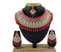 VATSALYA creation Alloy Gold-plated Red Jewellery Set