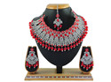 VATSALYA creation Alloy Gold-plated Red, Silver Jewellery Set