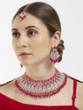 VATSALYA creation Alloy Gold-plated Ruby Red Jewellery Set