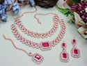 VATSALYA creation Alloy Gold-plated Ruby Red Jewellery Set