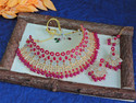 VATSALYA creation Alloy Gold-plated Ruby Red Jewellery Set